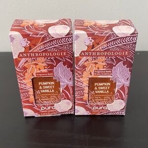 Pura x Anthropologie Pumpkin and Sweet Vanilla Home Fragrance Oil Refill x2 NEW